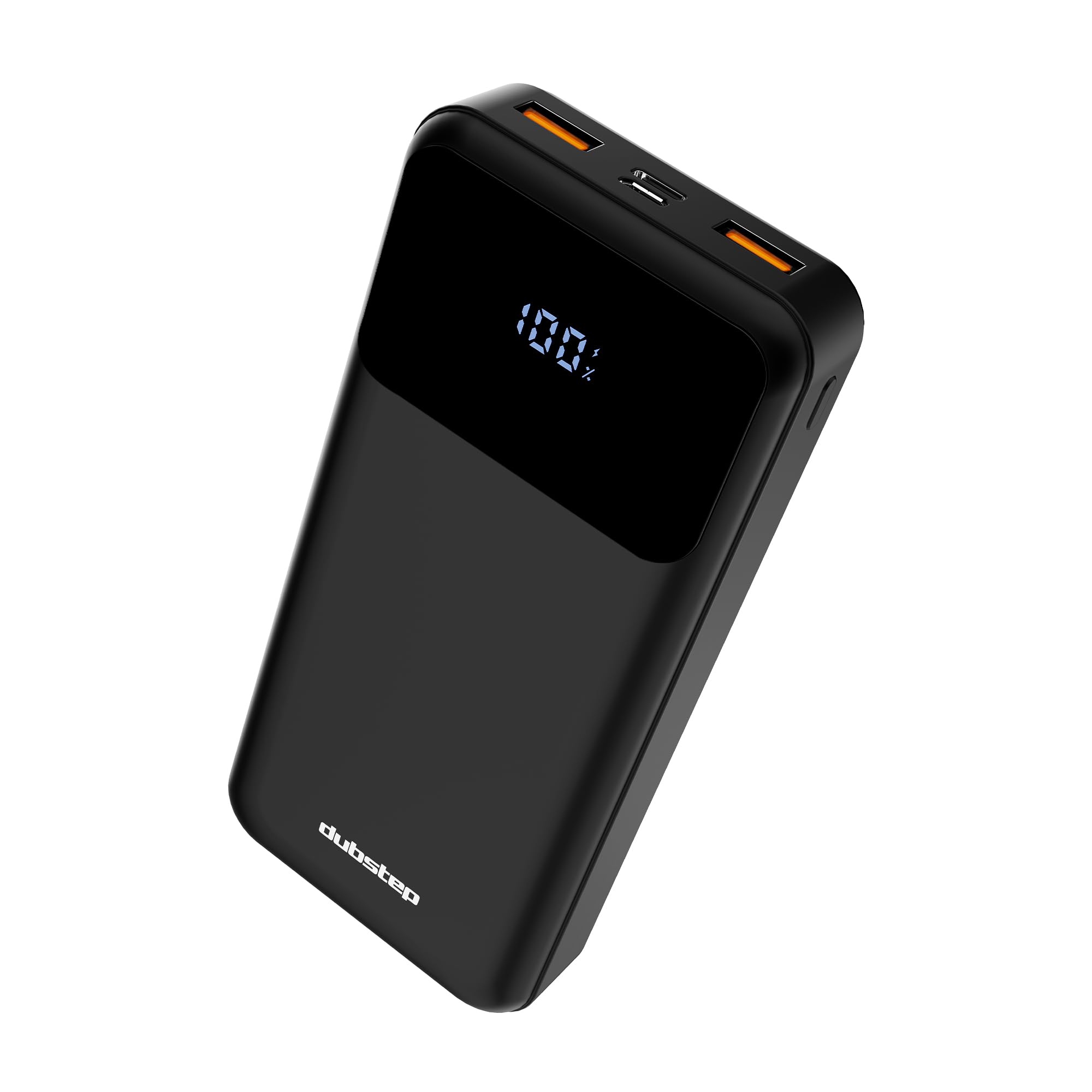 Dubstep Powerblitz X4 20,000 mAh Multi-Device Charging Powerbank with Dual USB Port & Type-C, LED Battery Indicator (Black)
