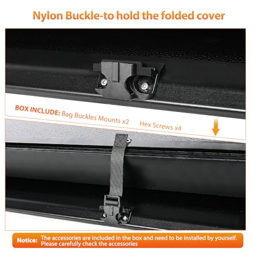 Image of Nilight Truck Bed Tonneau Cover Hard Tri-fold Compatible with Chevy Silverado 1500 /GMC Sierra 1500 2019-2026, 5.8ft Bed