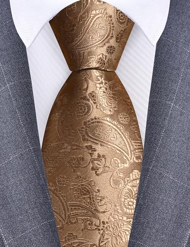 Image of GUSLESON 3.15 inch(8cm) Fashion Paisley Ties Mens Woven Jacquard Necktie for Wedding