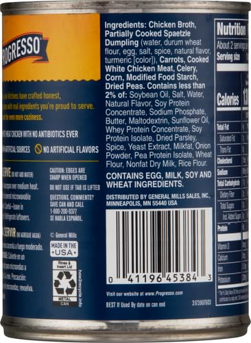 Image of Progresso Hearty Chicken Pot Pie Style with Dumplings Soup, Rich and Hearty Canned Soup, 18.5 oz (Pack of 4)