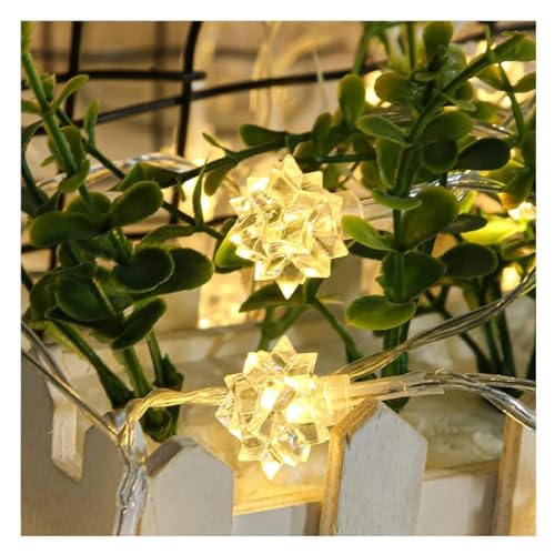 Guirlande lumineuse flocon de neige LED 7.5M blanc chaud pour décoration de Noël