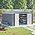 YOPTO 12x14FT Outdoor Storage Shed Metal Shed W/Floor Frame,Garden Tool House W/ 4 Air Vents,Lockable Double Doors & Sloped Roof,for Patio,Lawn,Backyard,Light Gray