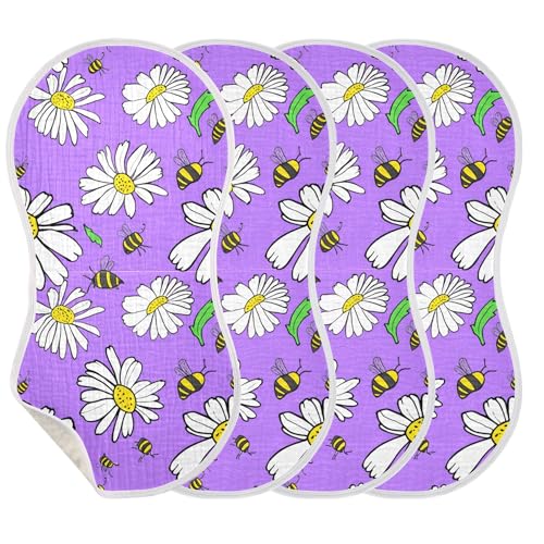 xigua Daisies Baby Burp Cloths for Newborn Boys and Girls 1 Pack, Soft & Absorbent Cotton Baby Burp Cloth, Baby Washcloths, Newborn Towel, Burp Rags3