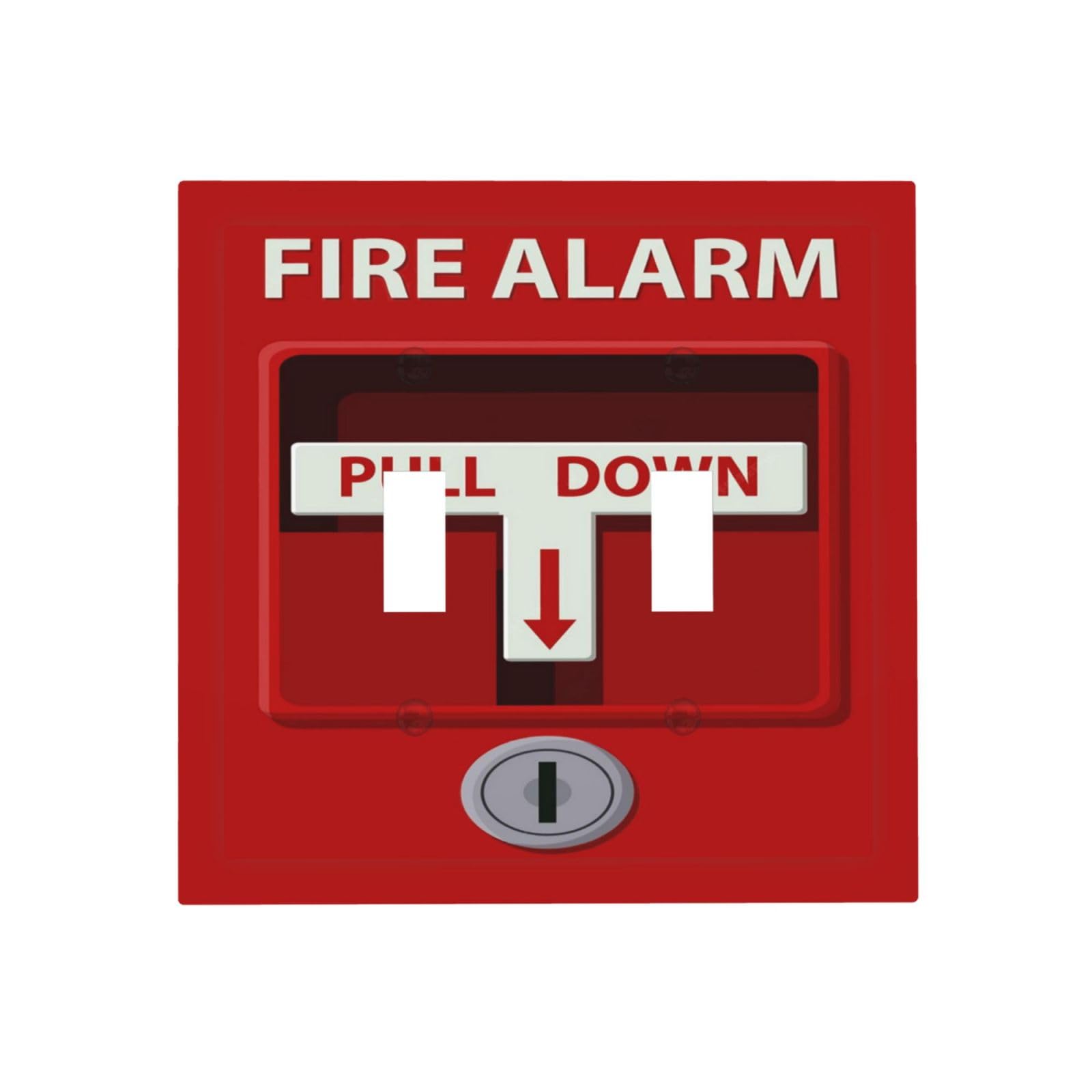 LOLREAI Decorative Light Switch Plate Covers Red Fire Alarm Novelty 2 Gang Wall Plate Double Toggle Switch Cover Plate Electric Dual Device Electrical