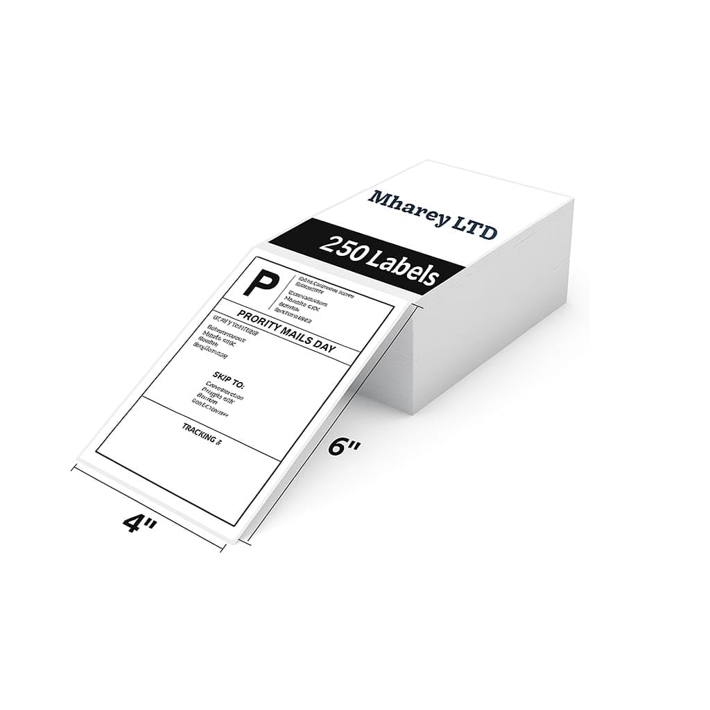 4" x 6" Fanfold Thermal Labels 250 pcs (100 x 150 mm) Self - Adhesive Shipping Labels Compatible with Different Thermal Printers. Address Labels