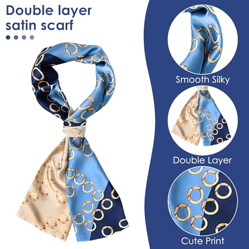 Like Silk Neck Head Scarf for Women, Fashion Printed Neck Wrap, Hair Tie and Handbag Accessory, 5.5 x 59 Inch2