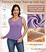 QWD Thermal Tank Top Women Sleeveless Fleece Vest Base Layer Undershirts Warmers Underwear Cold Weather Purple