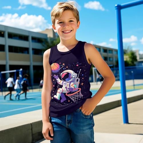 Boys Sleeveless Tank Tops Crew Neck Athletic Shirts Summer Cool Training Running Shirts Kids Casual Undershirts3