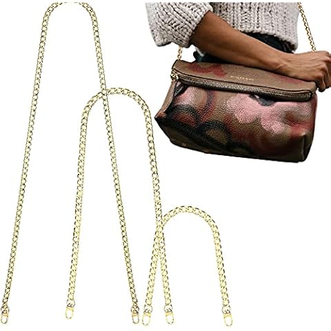 Comforty Bag Chain, Pack of 3 Metal Carry Straps, Handbag Shoulder Strap Chain Carrying Strap 120 cm, 80 cm, 40 cm Shoulder Strap for Bags Bag Chain Cover