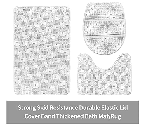 Badezimmer Teppich Set,Badezimmerteppich 3-teiliges Kulturwand WC Garnitur, rutschfest & Waschbar, rutschfeste Mikrofaser 75 x 45cm Badeteppich + WC Vorleger – Bild 5