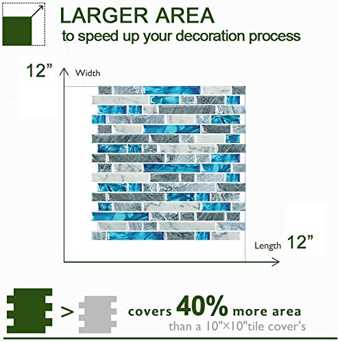 Stickgoo 10-Sheet Peel And Stick Backsplash Tiles Blue, Self Adhesive Kitchen Backsplash In Sapphire (Thicker Design) #TOP5