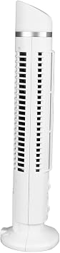 Bladeless Tower Fan Quiet USB Desk Fan with Light, Portable Bladeless Cooling for Home Bedroom, 90 Degree Oscillating (White)