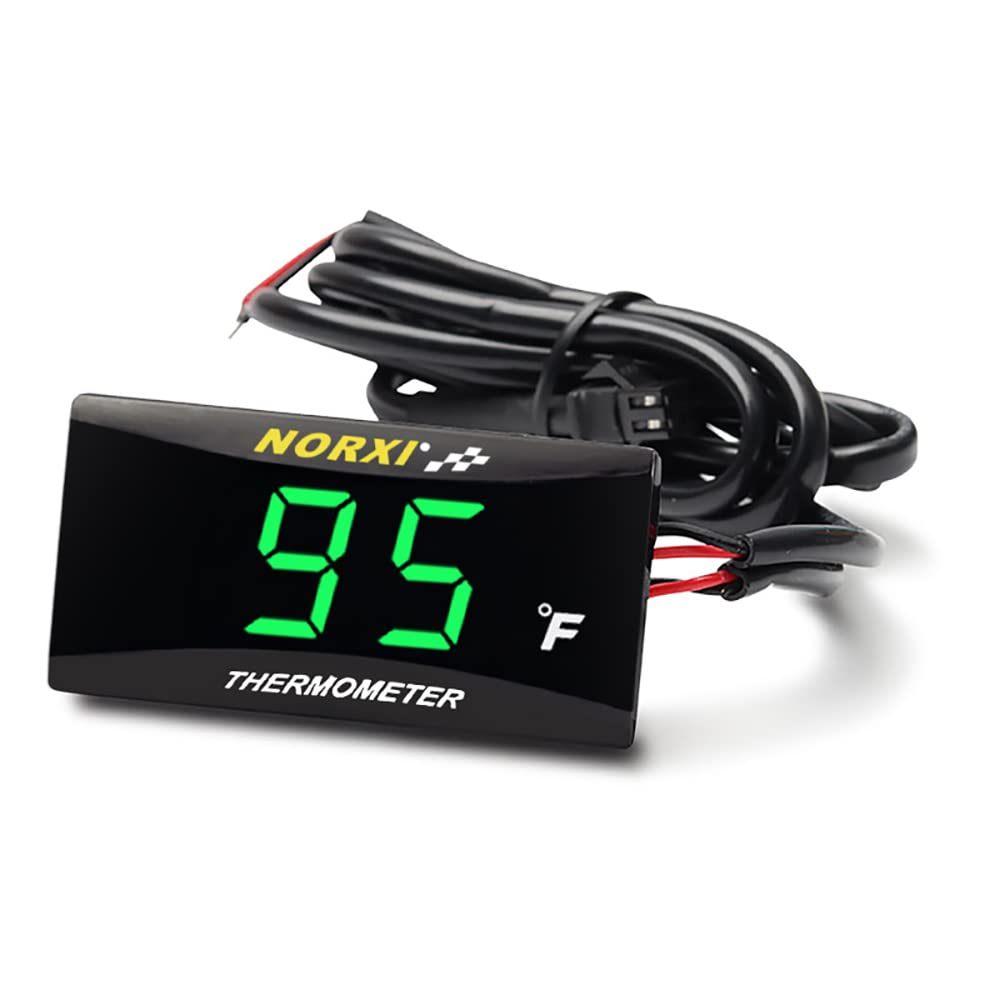 Motorcycle Water Temperature Meter Fahrenheit Thermometer Universal Digital Water Temperature Gauge Super Slim Style Thermometer for Racing Scooter