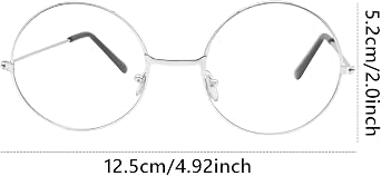 ALLY-MAGIC Round Glasses, Retro Eyeglasses Vintage Metal Frame Clear Lens Glasses for Men Women Unisex Cosplay Accessories Y7FGYXYJ