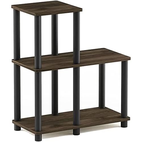 Furinno Turn-N-Tube Accent Decorative Shelf, Columbia Walnut/Black