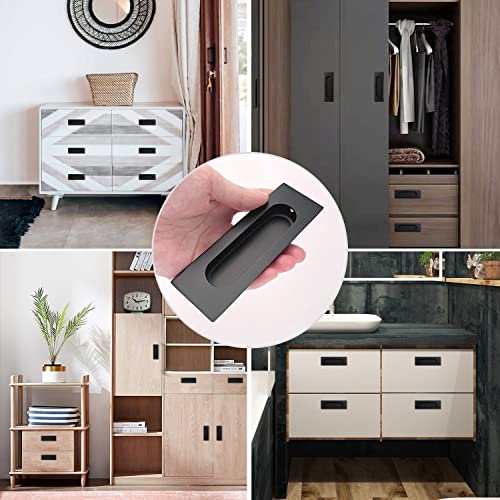 POXIAOER 2 Pack Sliding Door Handle,4.7in Stainless Steel Recessed Door Handles Cabinet Drawer Knob Sliding Door Pull Handles for Kitchen Cupboard Dresser - Image 3