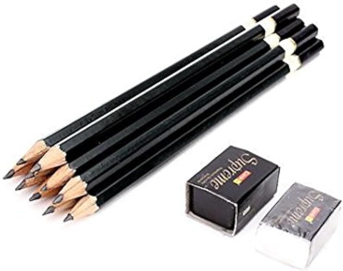 Camlin Supreme Pencil (Pack of 10),Ink Color-Black