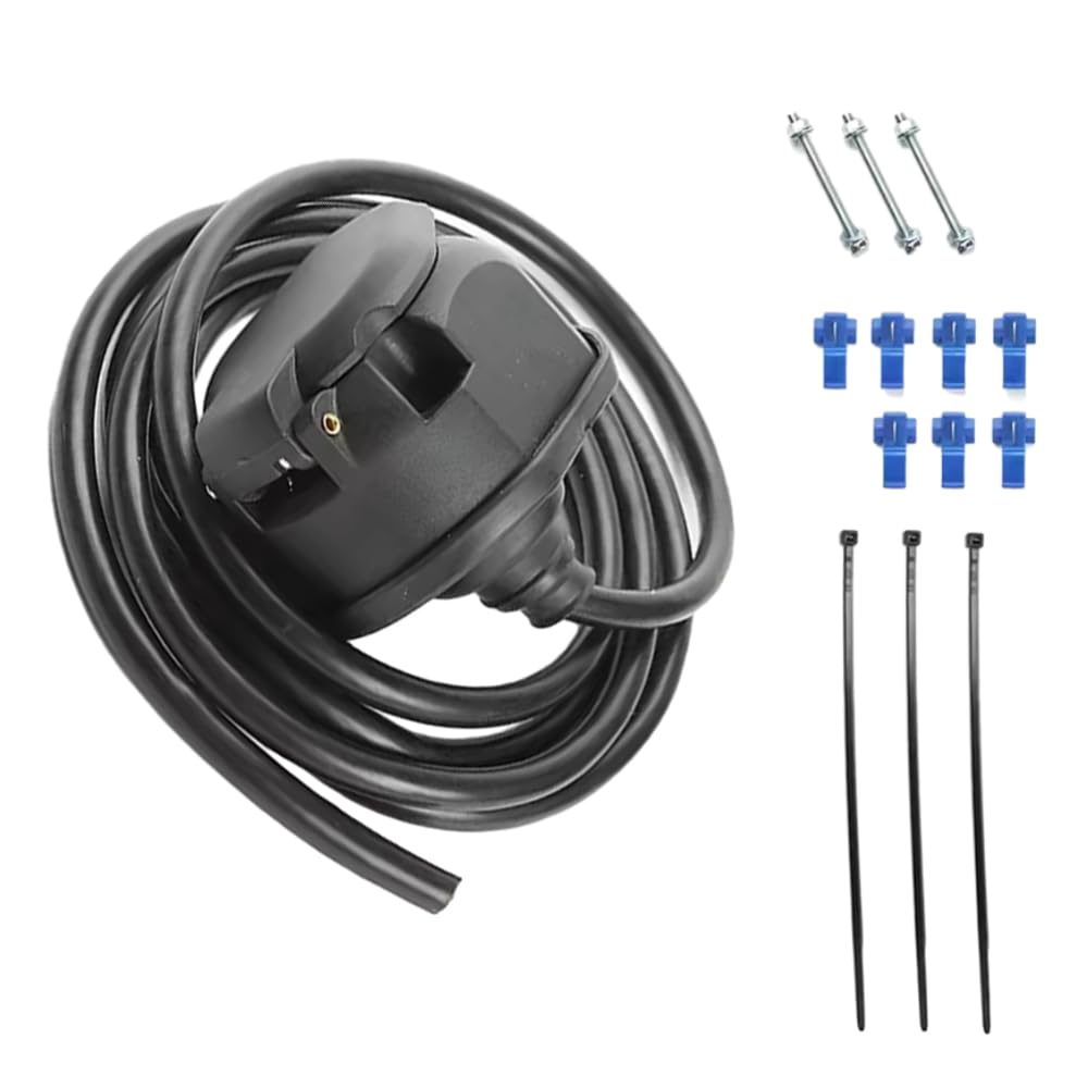 13-pinowy kabel z gniazdem do przyczepy z przewodem 1,5 m, 2 m, kompatybilny z przyczepami samochodowymi za pomocą europejskich 13-pinowych połączeń wtykowych