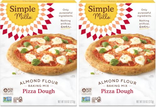 Simple Mills Almond Flour Baking Mix, Cauliflower Pizza Dough - Gluten Free, Vegan, Plant Based, 9.8 Ounce (Pack of 2)