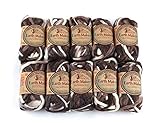Earth Maker 10 Pack (Skeins) 100% Wool Slub Super Bulky Yarn Each Skein 1 oz (30g) 16 Yards, Santa Fe Brown
