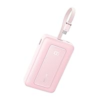 Anker Power Bank 20000mAh 30W, Caricabatterie Portatile ad Alta Velocità con cavo USB-C Integrato, per iPhone 17 Pro Max, 16, 15, MacBook, Galaxy e Altro(20000mAh, Rosa)