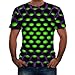 Produktbild SSLLH T-Shirt Herren Kurzarm Neuheit Tee 3D Bunte Druck Grafik Lustige Tshirt Modisch Motiv Shirts mit Rundhalsausschnitt Loose Fit Freizeitshirt für Männer Lässige, Schwarz, 3XL