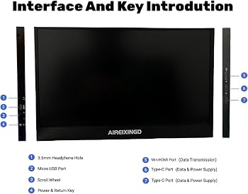 Amazon.co.jp: Aireixingdモバイルモニター 13.3インチ 1920x1080FHD
