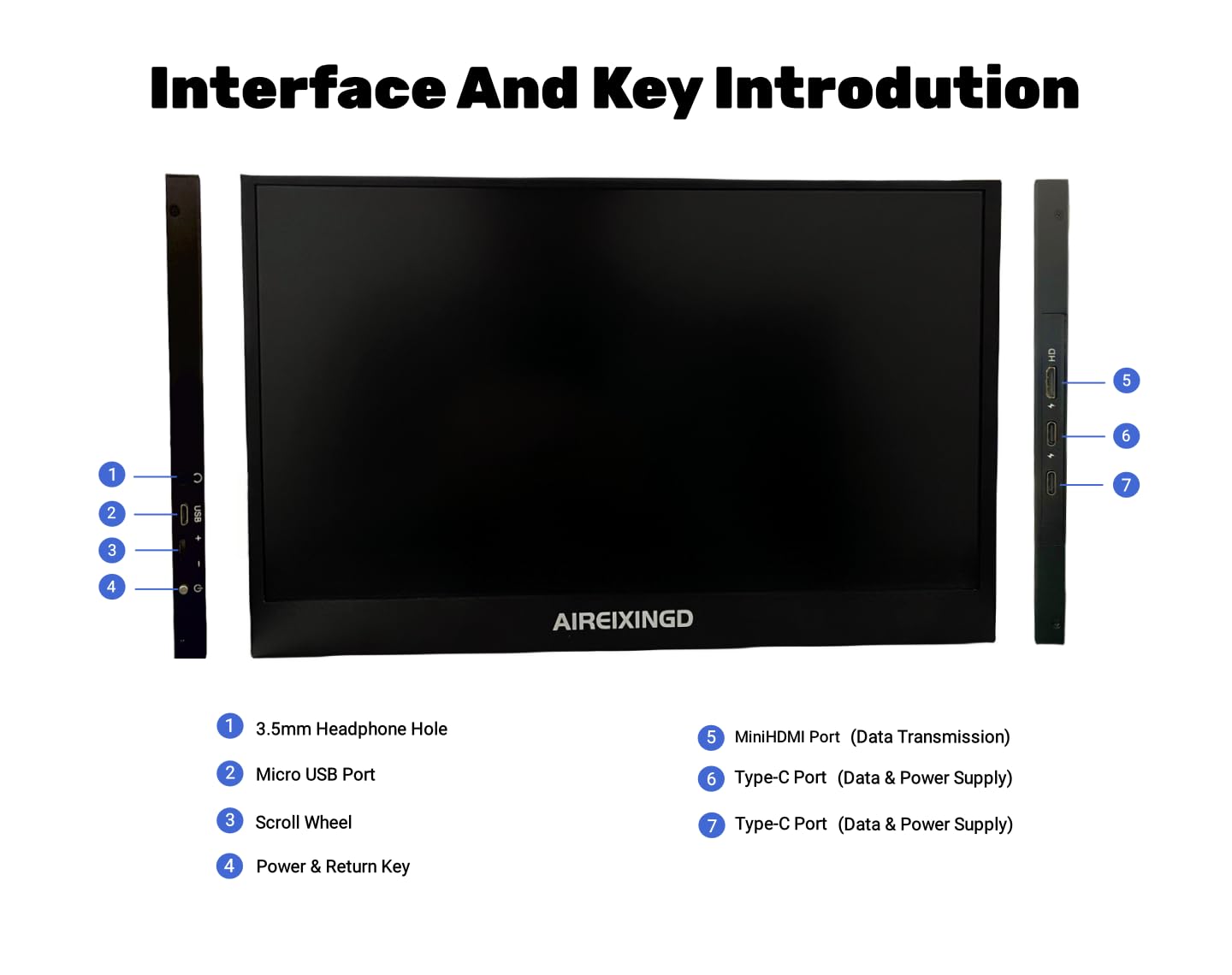 Amazon.co.jp: Aireixingdモバイルモニター 13.3インチ 1920x1080FHD