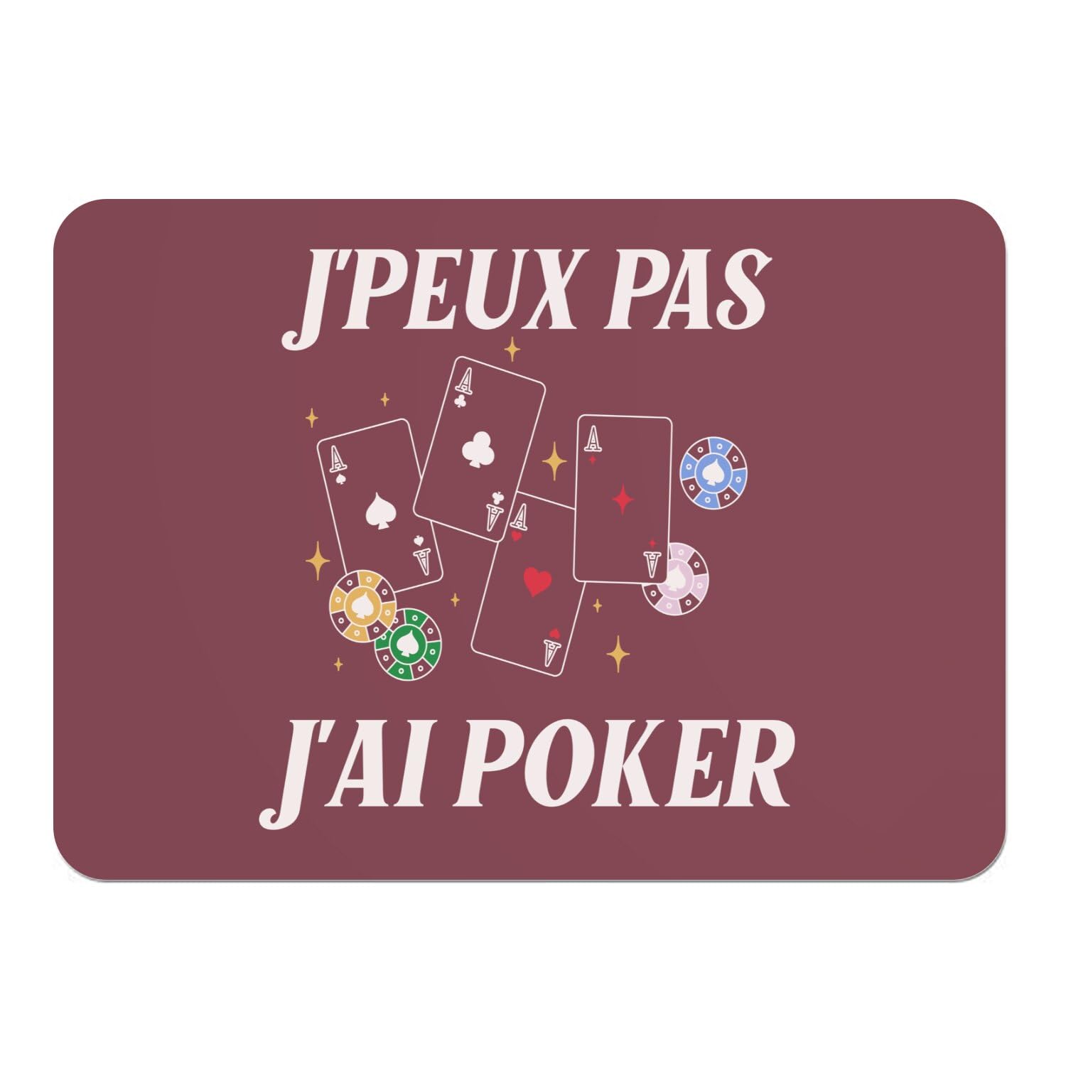 Lot de 4 sets de table rouge poker napperon souple liège grand format casino