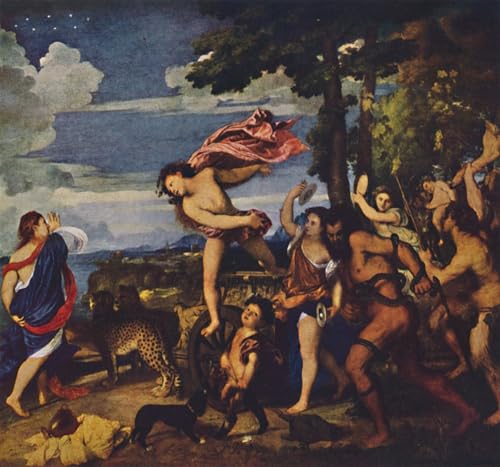 Bacchus et Ariane Décoration Murale Salon Toile Tiziano Vecelli Grand Format
