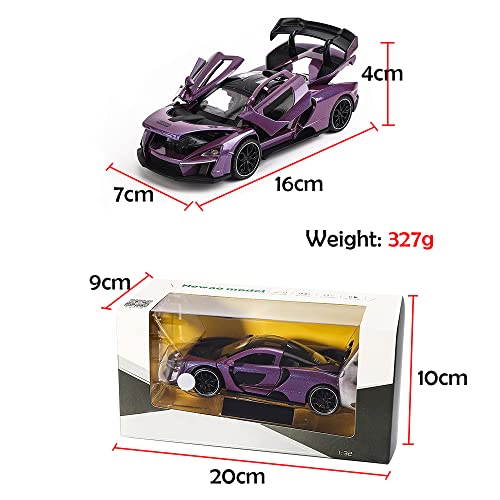 Alloy Collectible Purple Mclaren Senna Toy Vehicle Pull Back Diecast Car With Lights And Sound #TOP3