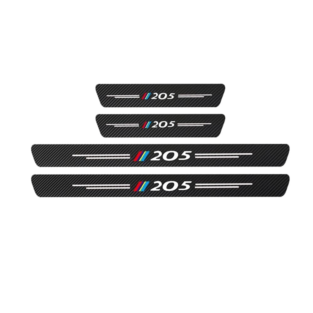 Juego De 4 Pegatinas Protectoras Para Umbrales De Puerta De Peugeot 205 – Antideslizantes Y Antiarañazos, Fáciles De Instalar