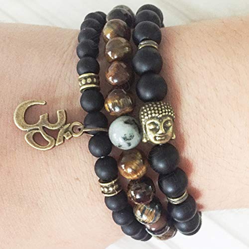 Young & Forever Gift D'vine Natural Gemstones Reiki Crystal Semi Precious Crystal Beads Combo Layered Bracelets for Men and Women - Image 2