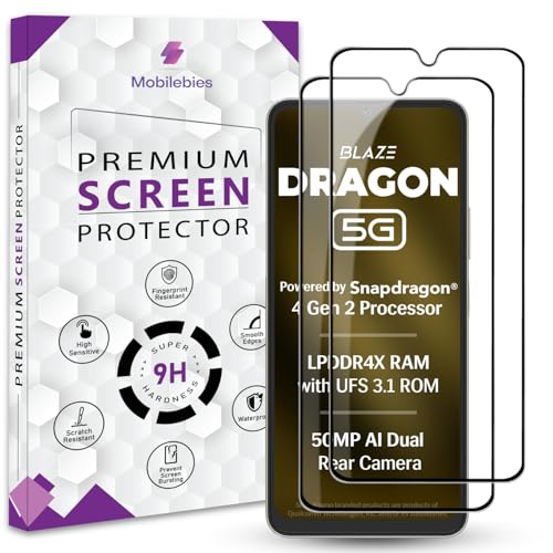 Image of Premium Tempered Glass Screen Protector Guard For Lava Blaze Dragon 5G (6.75 Inch, Pack of 2) | Edge to Edge Coverage With Easy to installation kit