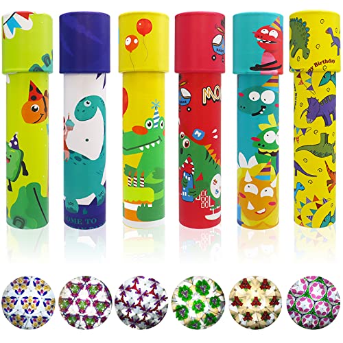 6 Pcs Classic Kaleidoscopes Toys,7.6´´ Dinosaur Series Kaleidoscope,Magic Kaleidoscopes,Educational Kaleidoscope for Christamas Gifts,students,Kids,Party Favors,Bag Fillers,School Classroom Prizes
