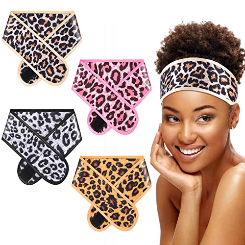 Eurzom 4 Pieces Satin Hair Wrap Scarf Satin Headband for Black Womens Adjustable Silk Hair Wraps for Sleeping Nonslip Strips(Multi Color)