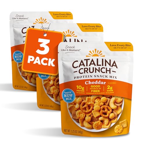 Image of Catalina Crunch Protein Snack Mix, Cheddar, 5.25 oz Bag (Pack of 3)