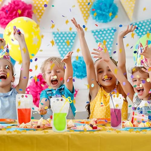Image of 300Pcs Glitter Gold Stars Confetti，Shiny Paper Table Confetti for Birthday Halloween Bachelorette Wedding Baby Shower Graduation Party Decorations Supplies