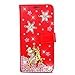 STENES Bling Wallet Phone Case Compatible with Nokia G400 5G Case - Stylish - 3D Handmade Snow Santa Claus Elk Design Magnetic Wallet Stand Girls Women Leather Cover - Red
