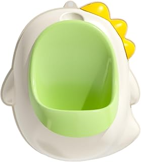 Porceosy Orinal de entrenamiento para niños, forma de dibujos animados, fácil instalación, montado en la pared, para baño de niños, inodoro urinario, color verde