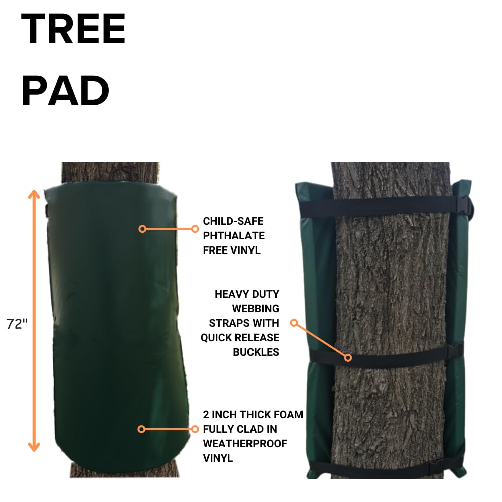 We Pad It Safety Tree Pad, 6 FT Tall, 2” Thick Foam, Weatherproof, UV-Resistant, Buckle/Strap Closure