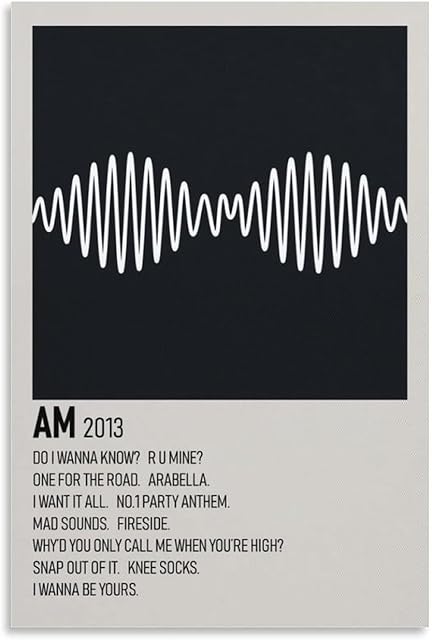 Fucoming Arctic_Monkeys_AM_Poster Vintage Poster, Canvas Hanging Print Paint Art Posters for Bedroom Living Room Aesthetic Wall Decor 24x36inch(60x90cm)