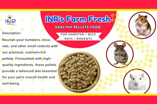 Image of INR's Farm Fresh Healthy Pellets Food for Hamsters, Rats, Mice & Rodents - 240g | Omega 3 & 6 | Multi-Grain & Vitamin-Rich | High-Fibre Diet | Balanced Pellet Feed for Small Pets - All Life Stages