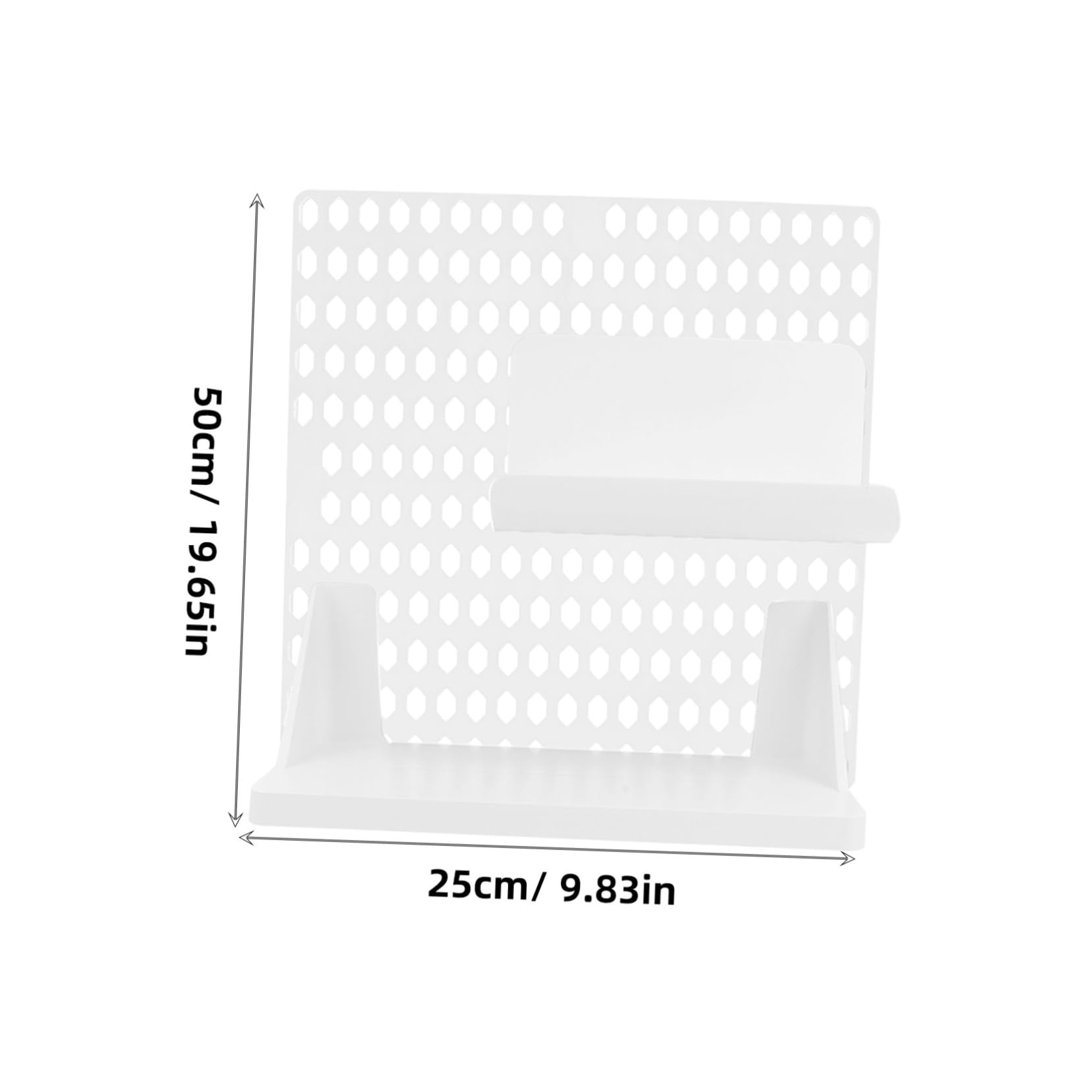 Organizador y Fácil Instalación Adhesivo de Tablero Perforado Bordes Suaves de Plástico Blanco Estante Práctico Soporte para Mini Macetas y Llaveros para Oficina y Hogar