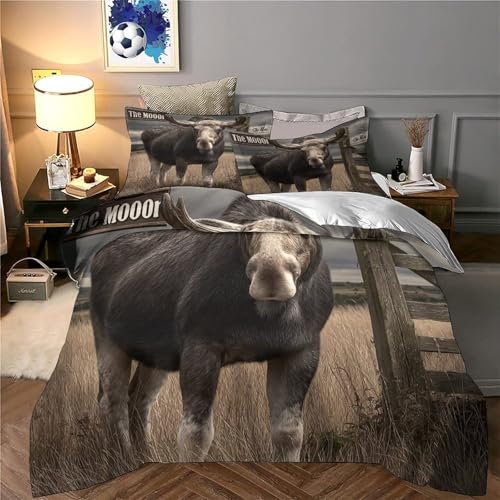 Housse de couette 3D Élan Debout 135x200 parure lit microfibre - 6