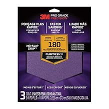 3m 26180tri-3 9" X 11" Pro Grade Precision 180 Grit Faster Sanding Sanding Sheets 3 Count