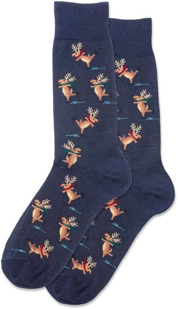 Hotsox Skating Reindeer Socks 1 Pair blue Large Amazon.co.uk Fashion