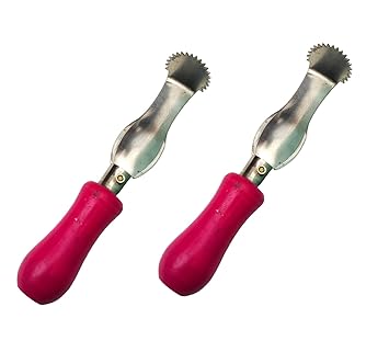 MyNaksha Handheld Coconut Scrapper/Grater with Stainless Steel/Scraper Blade/Plastic Handle Grater/Coconut Chopper/Grinder/Scraper Pack of 2