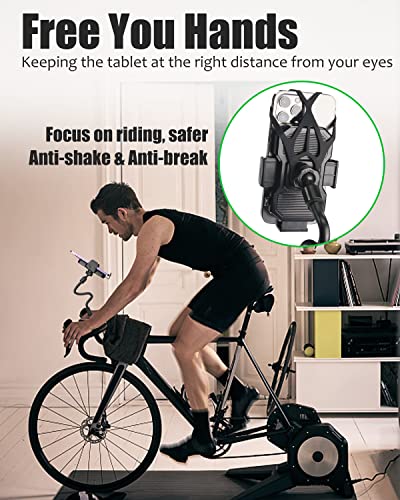 Charchendo Gooseneck Phone Mount For Indoor Cycling Bike, Universal Exercise Bike Phone Holder With 360° Adjustable Security Bands Compatible With Iphone 14 13 12 11 Pro Max, Samsung More Smartphone #TOP1