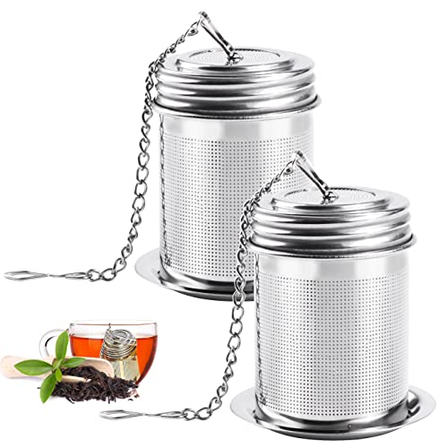 Teesieb für Losen Tee, 2 Stück Teeei für Losen Tee Ei Sieb 304 Edelstahl Teesieb für Tasse mit Deckel für Teekanne, Teetasse, Küche Kochen verwendet werden